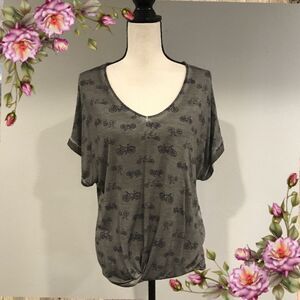 Cute short sleeve bicycle print top